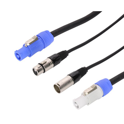 PowerCON & 5 Pin DMX Combination Cable - 1.5M