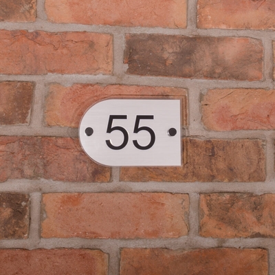 Metallic Acrylic Number Sign - 2 digit  silver coloured