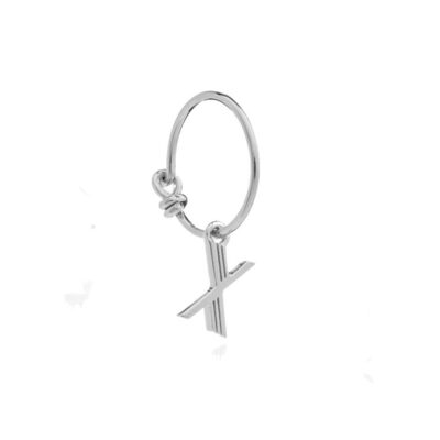 This is Me Silver Mini Hoop Earring - Letter X