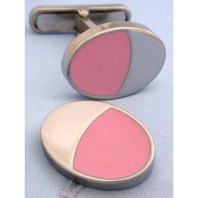 Pink Oval Cufflinks - 1+