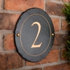 Image of Round Rustic Slate House Number personalised with your number 24cm