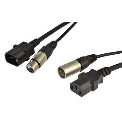 Audio & Power Cable Dual XLR and IEC Combined 10m Lead