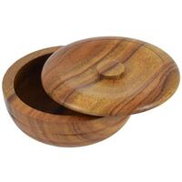 Image of Executive Shaving Handcrafted Dark Oak Shaving Bowl With Lid