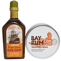 Image of Bay Rum Shaving Cream And Clubman Pinaud Aftershave Splash