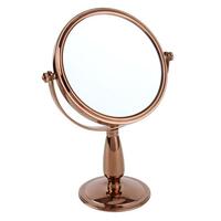 Image of 7x Magnification Rose Gold Pedestal Mirror