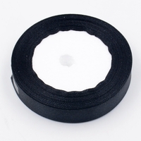 6mm Satin Ribbon - Black (25 yards)