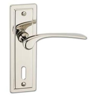 ASEC URBAN New York Plate Mounted Mortice Lock Lever Furniture - Polished Nickel (Visi)