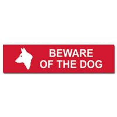 ASEC Beware of The Dog Sign 200mm x 50mm - 200mm x 50mm