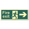 Image of ASEC Photoluminescent Fire Exit Arrow Direction Sign 400mm x 150mm - Down