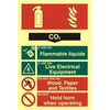 Image of ASEC Fire Extinguisher 200mm x 300mm PVC Self Adhesive Photo luminescent Sign - CO2