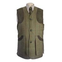 Beaver Mens Tweed Shooting Waistcoat with Cartridge Pockets - S