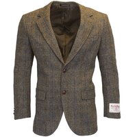Harris Tweed Mens Clinton Brown Herringbone Checked Blazer / Jacket - 38