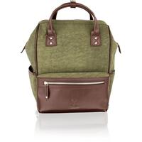 Image of Woodland Leather Olive Country-Style Rucksack / Backpack - 14.5&#8221;