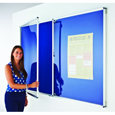 Eco-Sound Tamperproof Blazemaster Noticeboard 1800 x 1200mm Blue