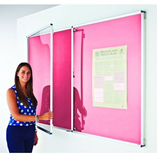 Eco-Sound Tamperproof Blazemaster Noticeboard 1800 x 1200mm Pink