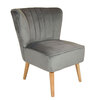 Image of Velvet Wingback Occasional Chair Grey