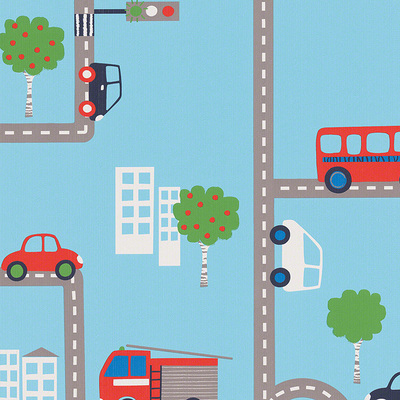 Transport Wallpaper 10m Blue  AS Creation 93632-1
