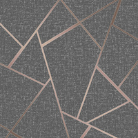 Image of Quartz Fractal Wallpaper Charcoal and Copper Fine Decor FD42283