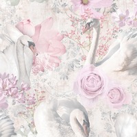Image of Glitter Swans Wallpaper Pink Holden 90700