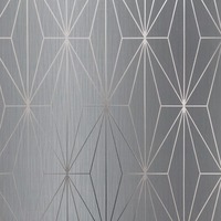Image of Kayla Metallic Geometric Wallpaper Grey / Gunmetal Muriva 703014