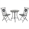 Mosaic Bistro Set - Black and Grey at Charles Bentley