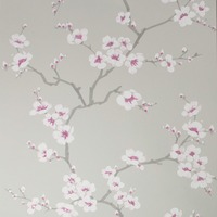 Image of Fresco Apple Blossom Wallpaper Grey Graham and Brown 51-057