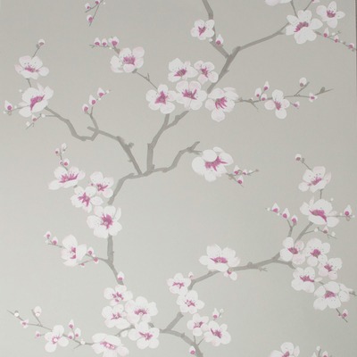 Fresco Apple Blossom Wallpaper Grey Graham and Brown 51-057