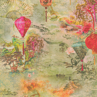 Image of Asian Fusion Lanterns Wallpaper Multi AS Creation 37466-1