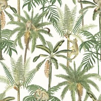 Image of Amazonia Monkey Trees Jungle Wallpaper White World of Wallpaper WOW043
