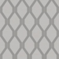 Image of Ariana Geometric Wallpaper Grey / Silver Debona 2490