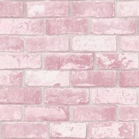 Image of Glitter Brick Wallpaper Pink Debona 9806