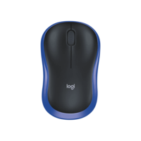 Image of Logitech M185 Wireless Notebook Mouse, USB Nano Receiver, Black/Blue
