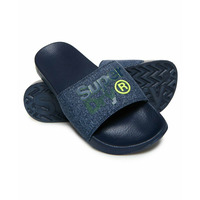 Lineman Pool Sliders - Navy/Navy Grit/Fluro Lime - S 