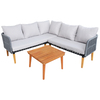 Image of FSC&#174; Certified Acacia Wood and Rope Corner Lounge Set