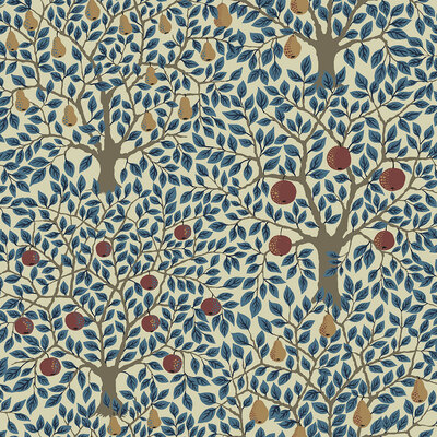 Apelviken Apples And Pears Wallpaper Blue Galerie 33013
