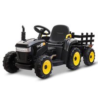Image of Tobbi Tractor And Trailer Black Electric Ride On Tractor