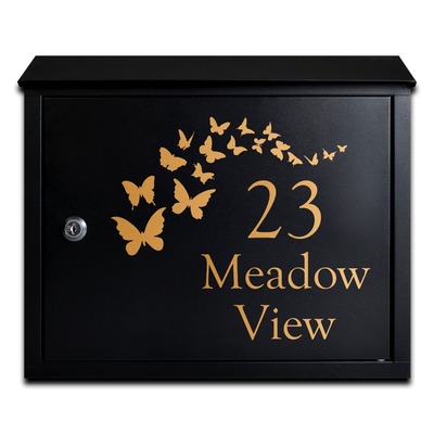 Taylor Black Letterbox, Personalised With Your Address