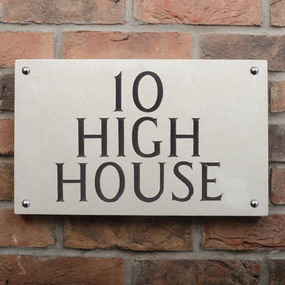Limestone House Sign - 40.5 x 25.5cm
