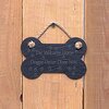 Image of Small Bone Slate hanging sign - "The Welcome home doggie dance done here"
