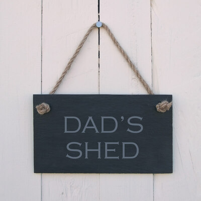 Slate Hanging Sign ’DAD’S SHED’ - a great gift for fathers day