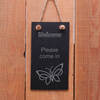 Image of Slate hanging door sign "Welcome please come in" a great gift