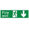 Image of Fire Exit with arrow - Back Sign