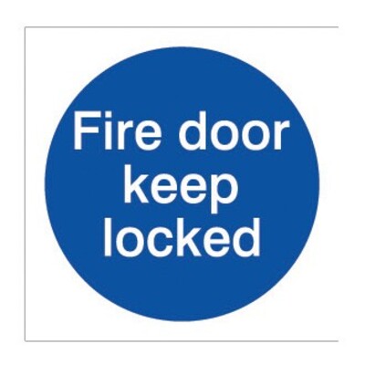 Fire Door Keep Locked Sticker