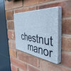 Image of EcoStone Environmentally Friendly House Sign - large right hand wedge with 2 lines of text 350 x 225mm - UWNP3R