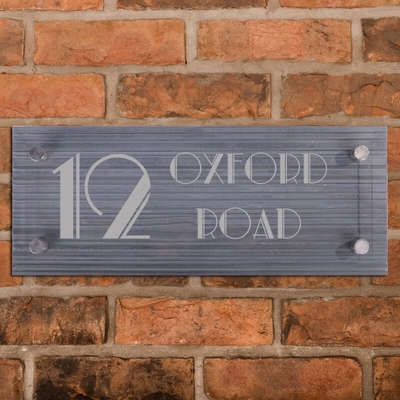 Ridged Slate Address Plate with Acrylic front panel  - 500 x 200mm