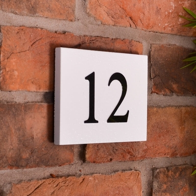 Granite House Number 2 Digit with sandblasted and painted background