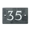 Image of Slate house number 35 v-carved with white infill numbers