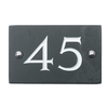 Image of Slate house number 45 v-carved with white infill numbers