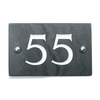 Image of Slate house number 55 v-carved with white infill numbers