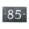 Image of Slate house number 85 v-carved with white infill numbers